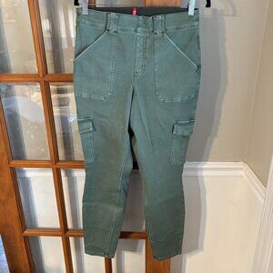 SPANX Women's Stretch Twill Ankle Cargo Pant In Sage Green SZ: XL